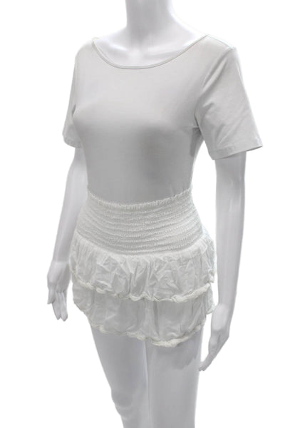 Isabel Marant Etoile Womens White Cotton Mini Skirt Size 36
