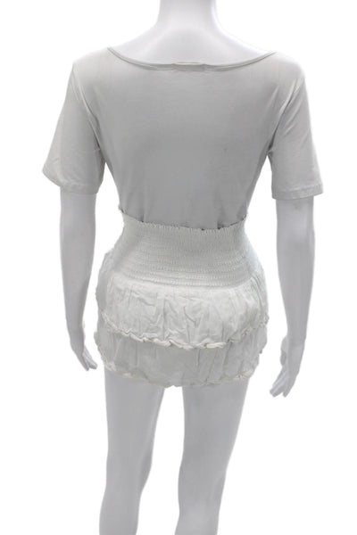 Isabel Marant Etoile Womens White Cotton Mini Skirt Size 36