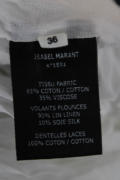 Isabel Marant Etoile Womens White Cotton Mini Skirt Size 36
