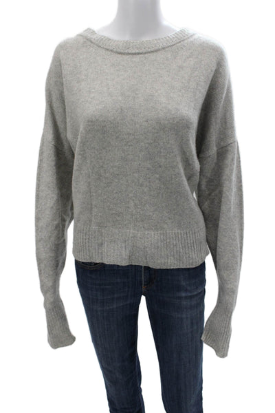 Isabel Marant Women Gray Cashmere Round Neck Long Sleeve Cardigan Size 40