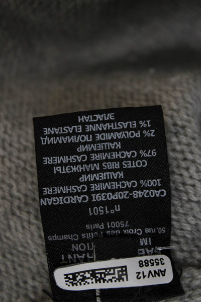 Isabel Marant Women Gray Cashmere Round Neck Long Sleeve Cardigan Size 40