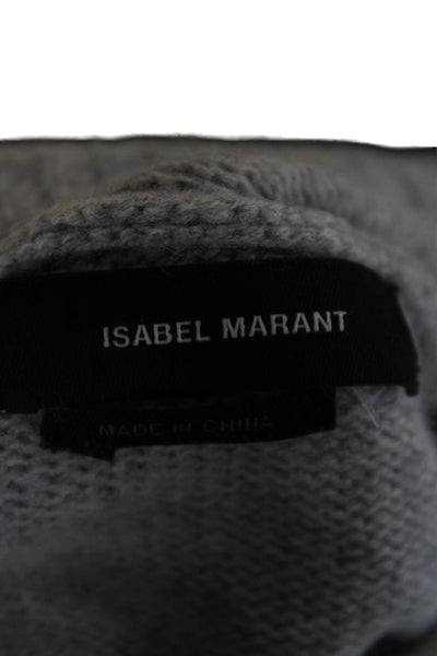 Isabel Marant Women Gray Cashmere Round Neck Long Sleeve Cardigan Size 40