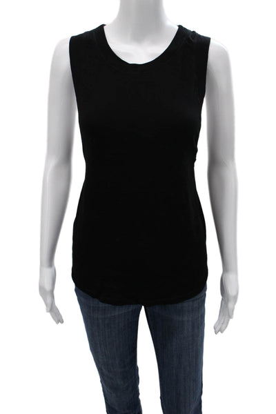 Year Of Ours Women Basic Black Scoop Neck Cotton Sleeveless Tank Size L