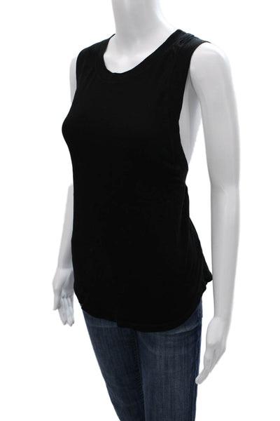 Year Of Ours Women Basic Black Scoop Neck Cotton Sleeveless Tank Size L