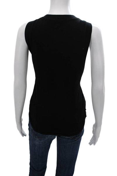 Year Of Ours Women Basic Black Scoop Neck Cotton Sleeveless Tank Size L