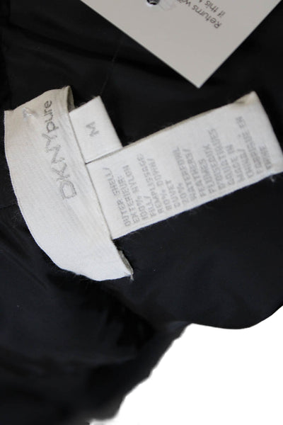 DKNY Women Quilted Nylon Sleeveless Button Front Vest Black Size M