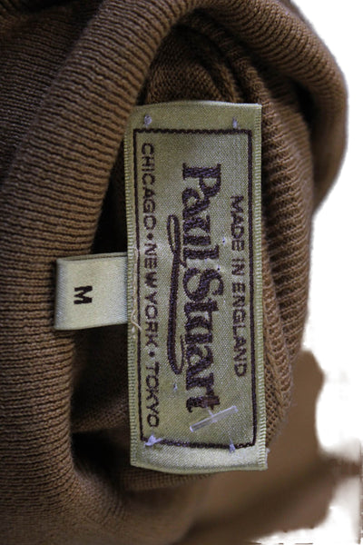 Paul Stuart Womens Pullover Turtleneck Sweater Brown 100% Wool Size M
