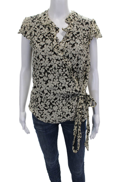 Polo Ralph Lauren Womens Floral V-Neck Viscose Basic Blouse Sleeveless Size 6