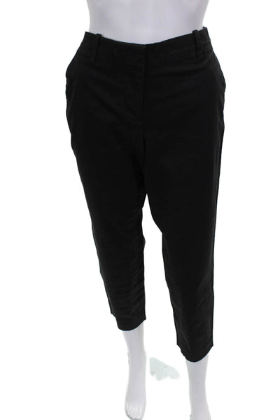 J Crew Womens Black Capri Pants Zip Inseam 26 Size 6