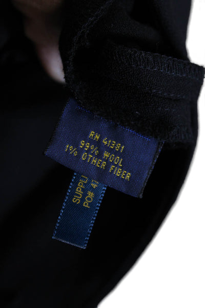 Polo Ralph Lauren Womens Dress Pants Black Wool Zip Size 6