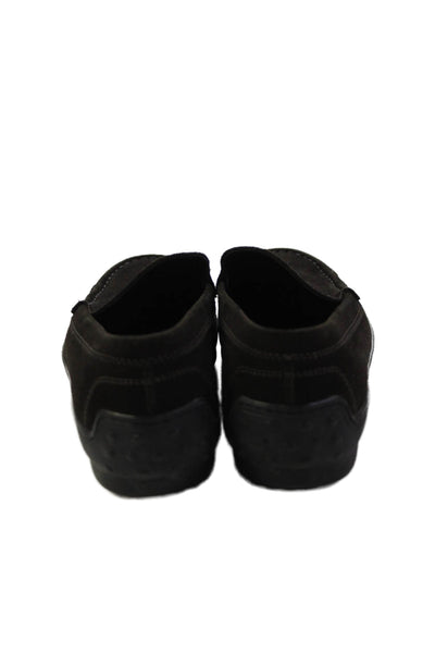 Tods Womens Suede Slip On Driving Loafers Shoes Dark Size 7.5
