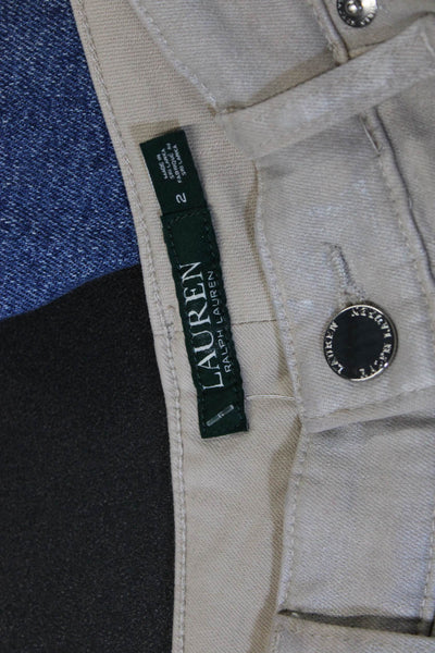 Lauren Ralph Lauren Women Beige High Rise Skinny Jeans Cotton Blend Size 2