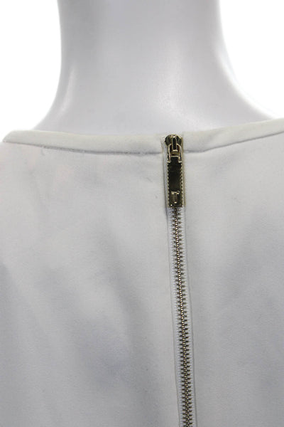 Ted Baker London Women Blouse White Tie Neck Short Sleeve Polyester Size 2