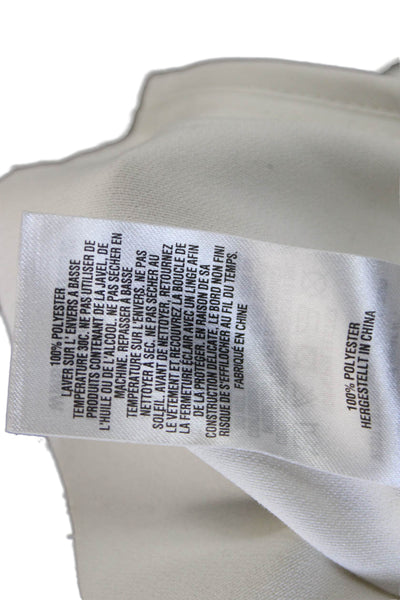 Ted Baker London Women Blouse White Tie Neck Short Sleeve Polyester Size 2