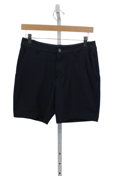 Lululemon Mens Chino Shorts Blue Polyester Snap Size 28