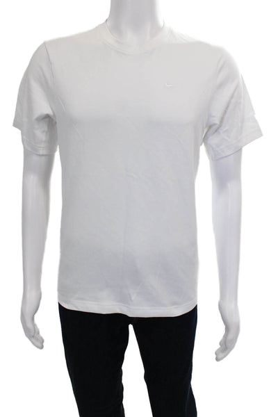 Nike Mens Basic T-Shirt White Crew Neck Pullover Cotton Short Sleeve Size S