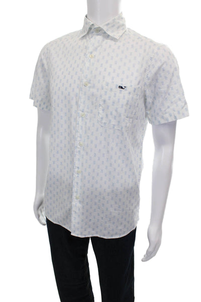 Vineyard Vines Mens Sailing Knots Print Button Down Shirt White Size Extra Small