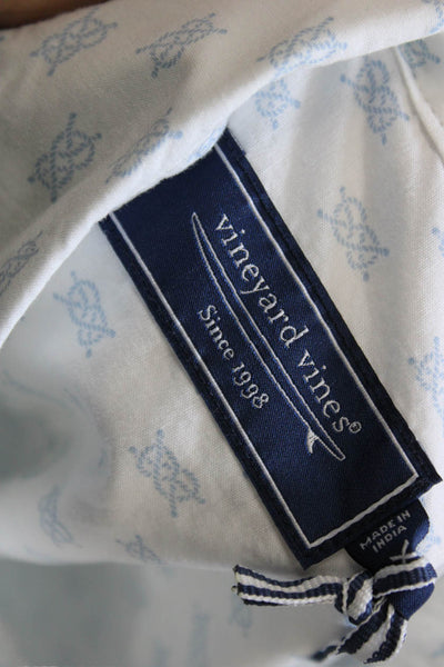 Vineyard Vines Mens Sailing Knots Print Button Down Shirt White Size Extra Small