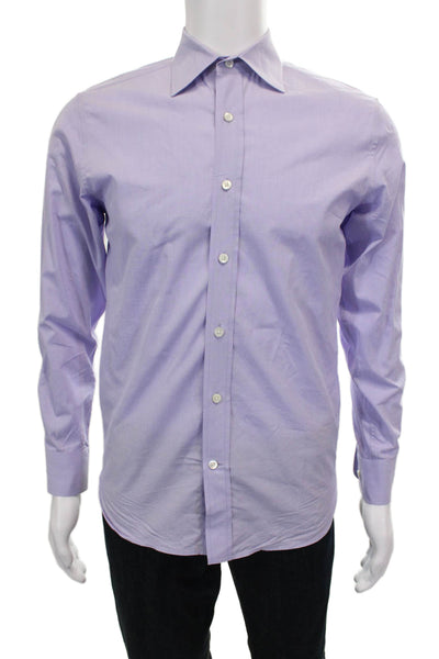 Banana Republic Mens Slim Fit Button Down Shirt Lavender Cotton Size Extra Small