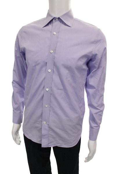 Banana Republic Mens Slim Fit Button Down Shirt Lavender Cotton Size Extra Small