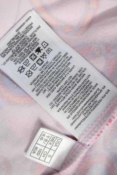 Brooks Brothers Women Polo Collared Short Sleeve Pink Equestrian Size S