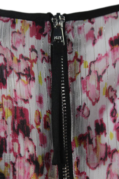 DKNY Women Basic Floral Tank Sleeveless Round Neck Zip Polyester Size S