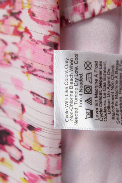 DKNY Women Basic Floral Tank Sleeveless Round Neck Zip Polyester Size S