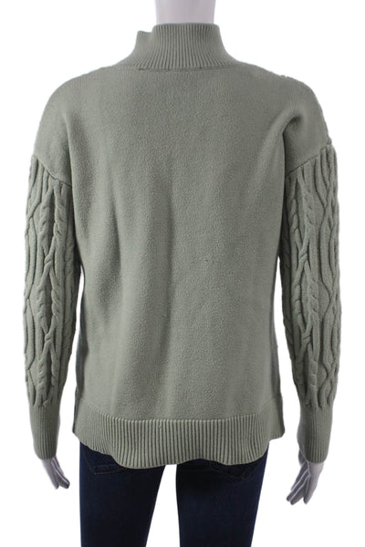 T Tahari Womens Green Mock Neck Pullover Sweater Long Sleeve Size M