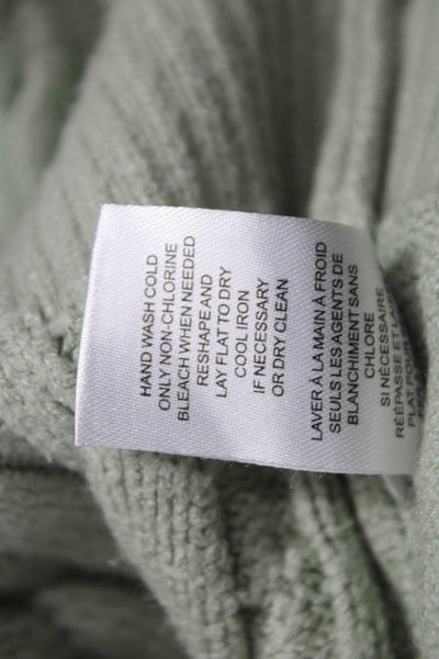 T Tahari Womens Green Mock Neck Pullover Sweater Long Sleeve Size M