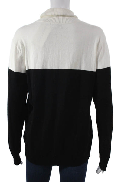 T Tahari Womens Green Mock Neck Pullover Sweater Long Sleeve Size M