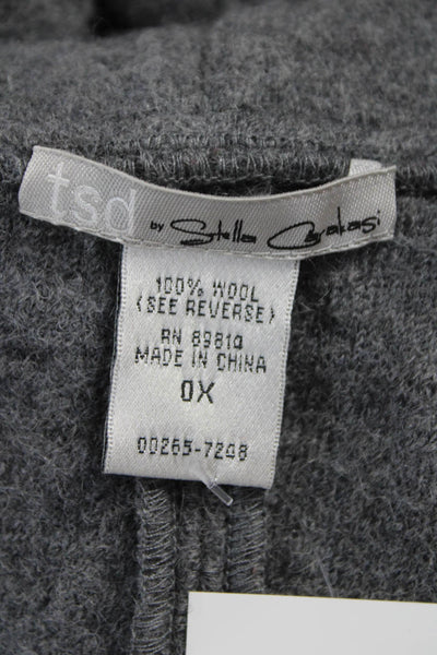 Stella Carakasi Womens Gray Wool Overcoat Button Closure Size 0X