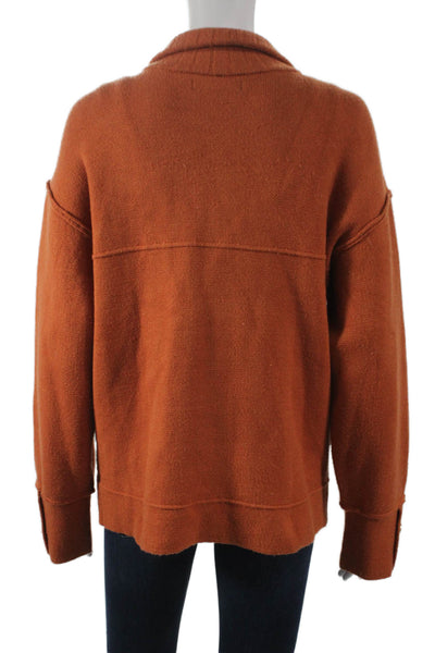 Tahari Womens Collared Long Sleeve Rayon Cardigan Orange Size M