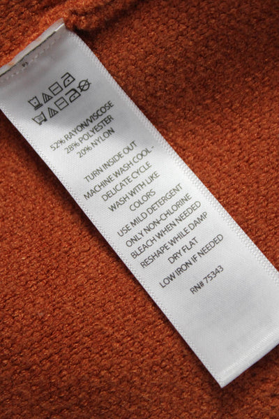 Tahari Womens Collared Long Sleeve Rayon Cardigan Orange Size M