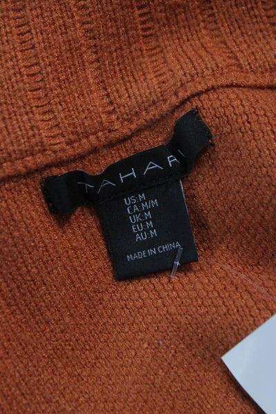 Tahari Womens Collared Long Sleeve Rayon Cardigan Orange Size M