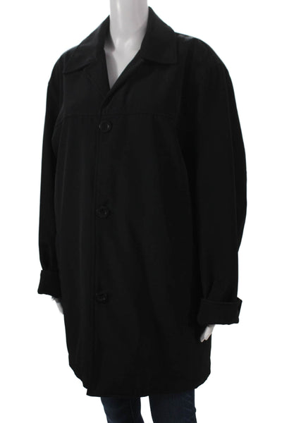 Kenneth Cole Reaction Mens Overcoat Black Button Size L
