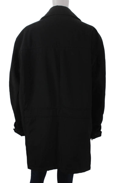 Kenneth Cole Reaction Mens Overcoat Black Button Size L