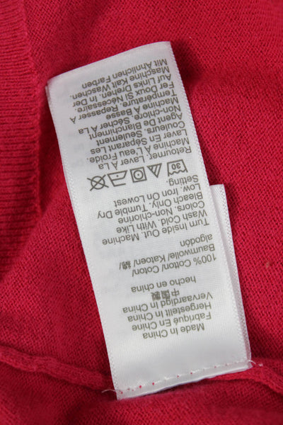 J Crew Womens Cardigan Pink Cotton Long Sleeve Round Neck Size XL