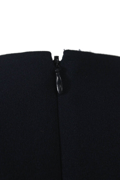 Calvin Klein Womens Sheath Dress Blue Sleeveless Round Neck Knee Length Size 2