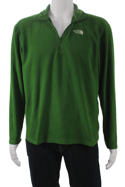 The North Face Mens Green Pullover Sweater Zip Mock Neck Size M