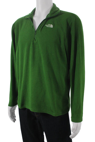 The North Face Mens Green Pullover Sweater Zip Mock Neck Size M