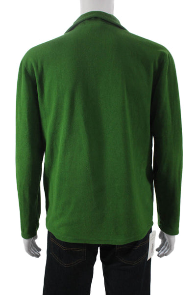 The North Face Mens Green Pullover Sweater Zip Mock Neck Size M