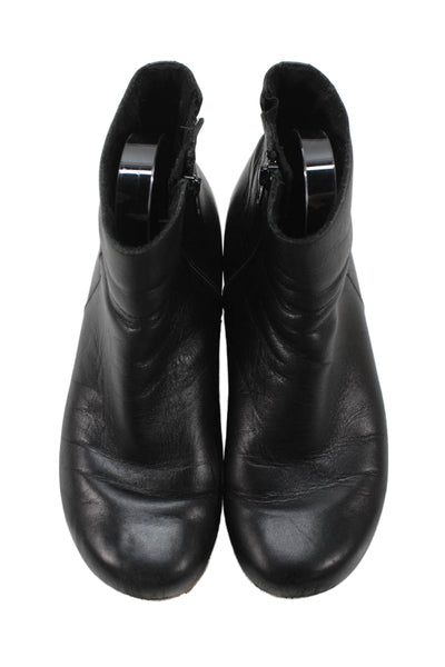 Papillon Womens Leather Platform Ankle Boots Black Size 40 10