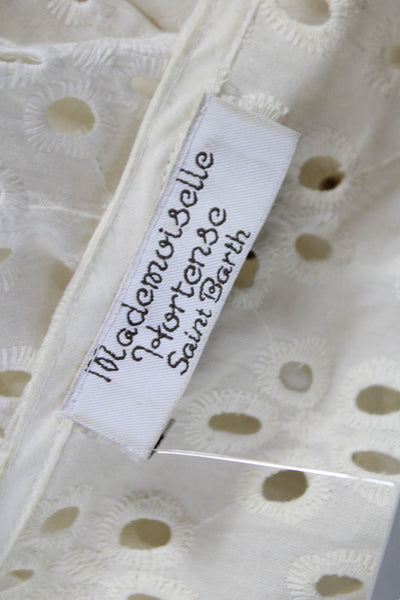Mademoiselle Hortense Saint Barth Womens Ivory Tunic Blouse Size One Size