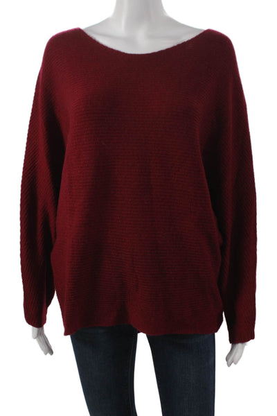 Joie Women Pullover Cashmere Boat Neck Red Long Sleeve Sweater Size S