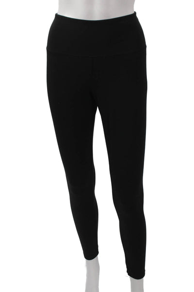 Felina Womens Ankle Leggings Solid Black Polyester Spandex Size L