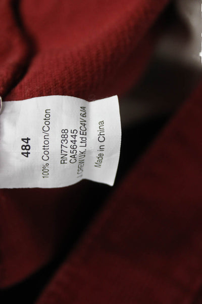 J Crew Mens Red Jeans 100% Cotton Button Fly Size 29