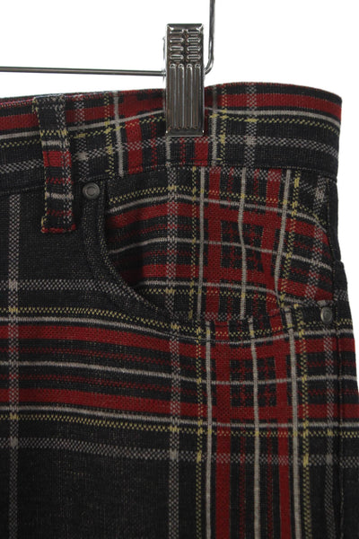 Zara Mens Chino Plaid Pants Multicolor Button Closure Size 8