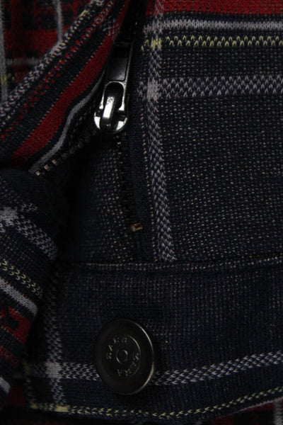 Zara Mens Chino Plaid Pants Multicolor Button Closure Size 8