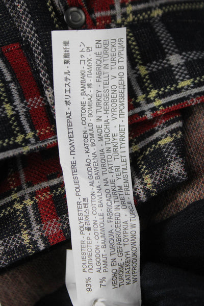 Zara Mens Chino Plaid Pants Multicolor Button Closure Size 8