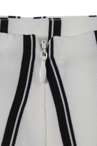TOBI Women Hot Pants Striped White Polyester Zip Closure Size XS